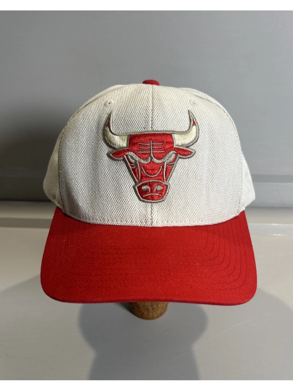 Chicago Bulls Mitchell And Ness SnapBack Red And White NBA Basketball Hat Cap OS